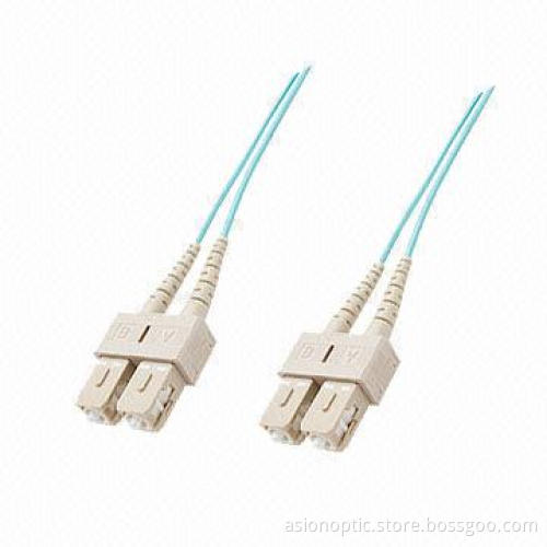 OM3 SC to SC fiber-optic patch cable, multimode duplex